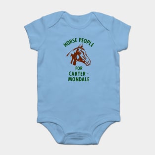 Jimmy Carter Retro Political Campaign Button Horse People For Carter & Mondale Baby Bodysuit